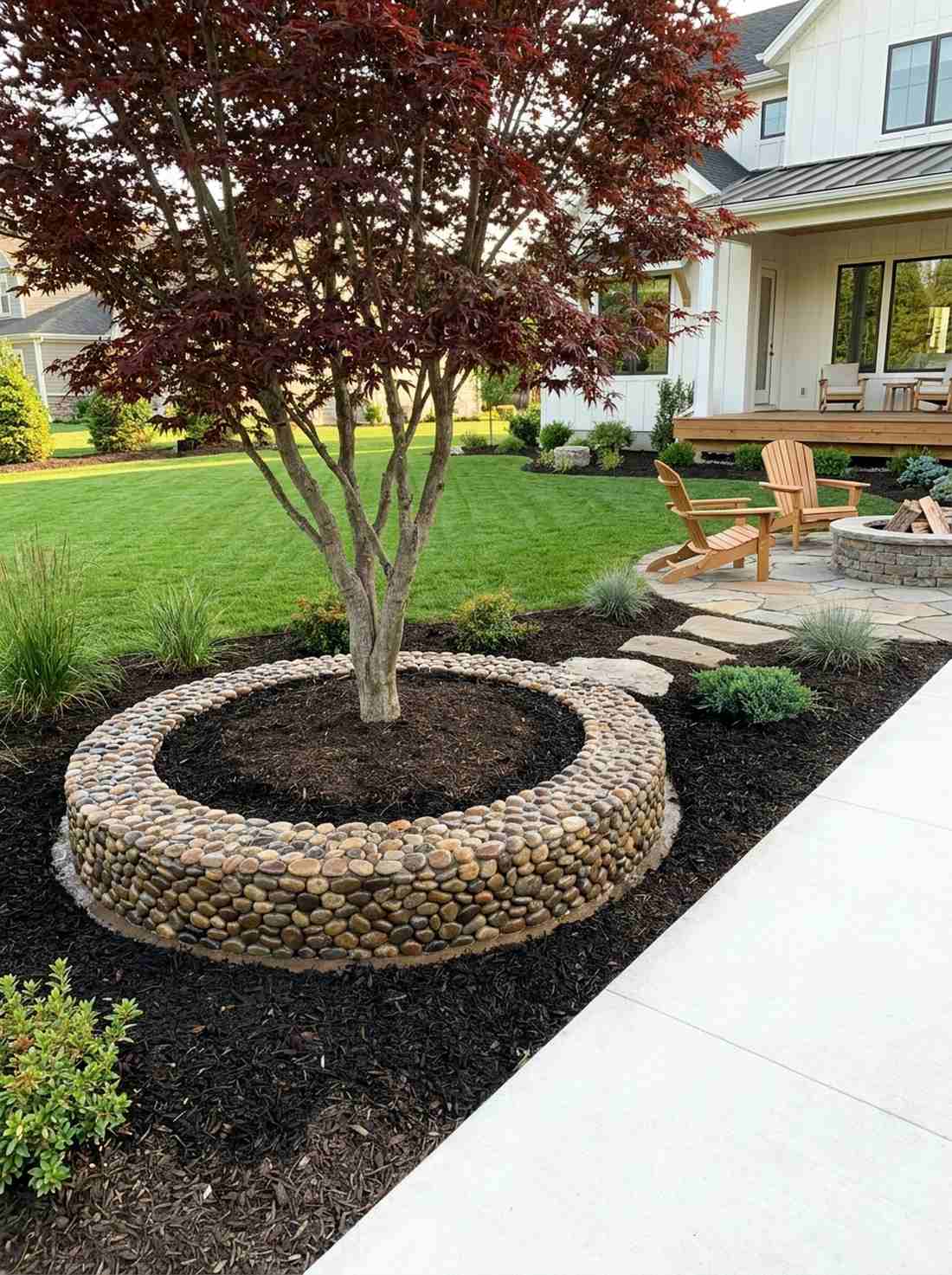 river rock decorative borders
