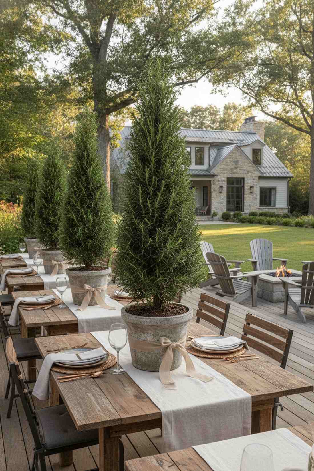 rosemary topiary centerpieces