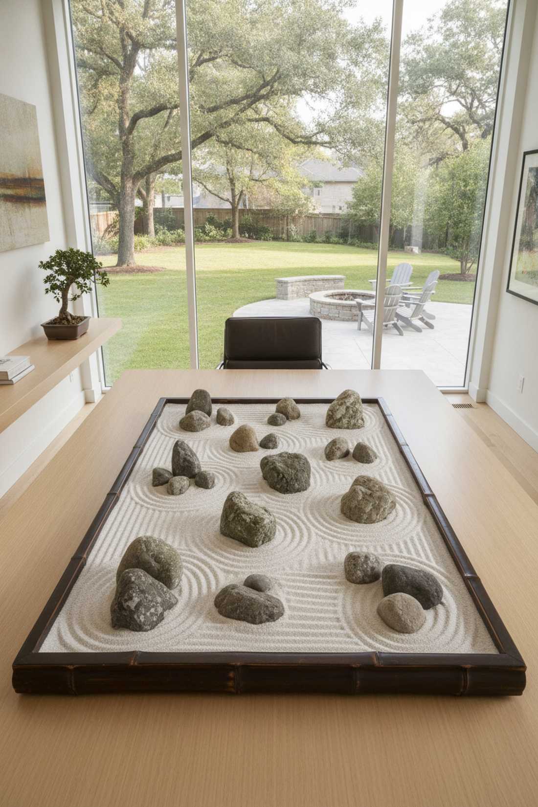 ryoanji inspired fifteen stone arrangement