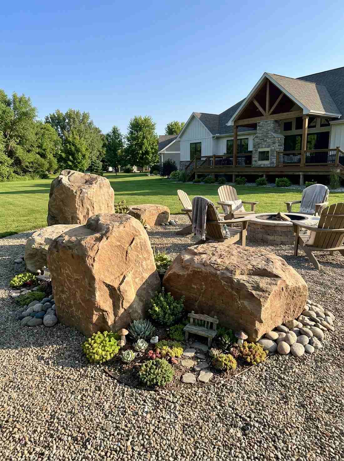 sculptural boulder anchors