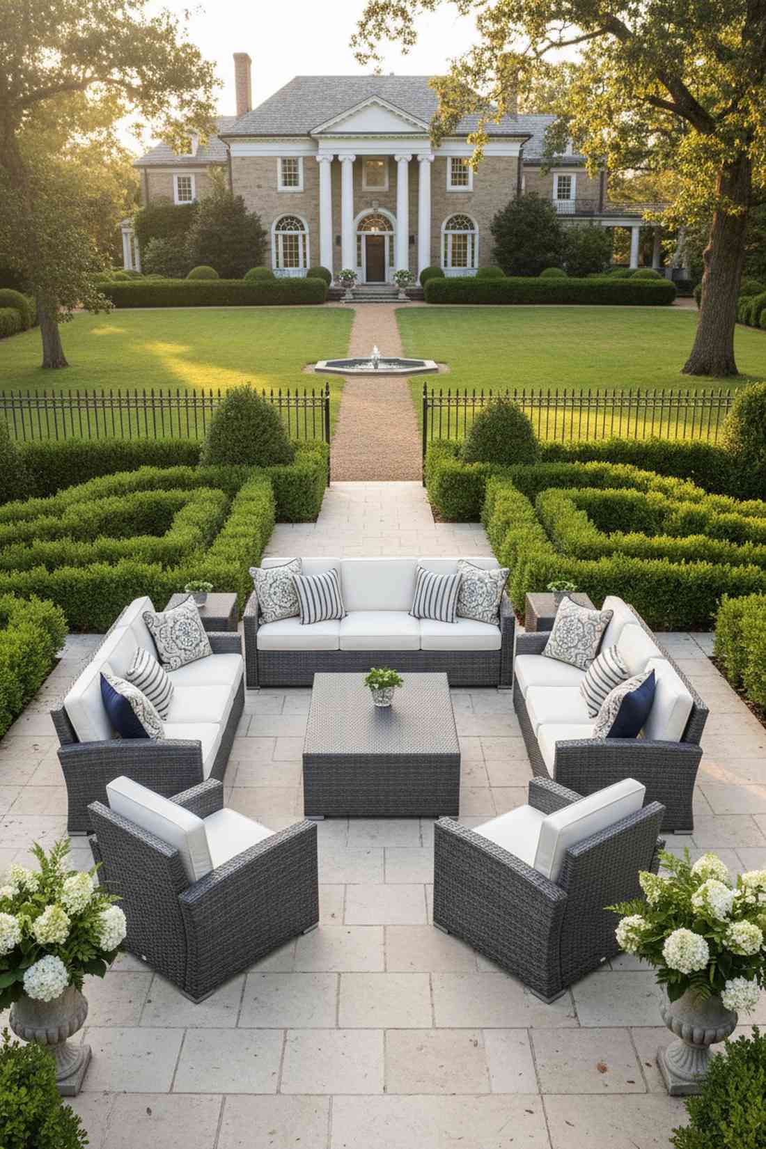 six piece symmetrical seating
