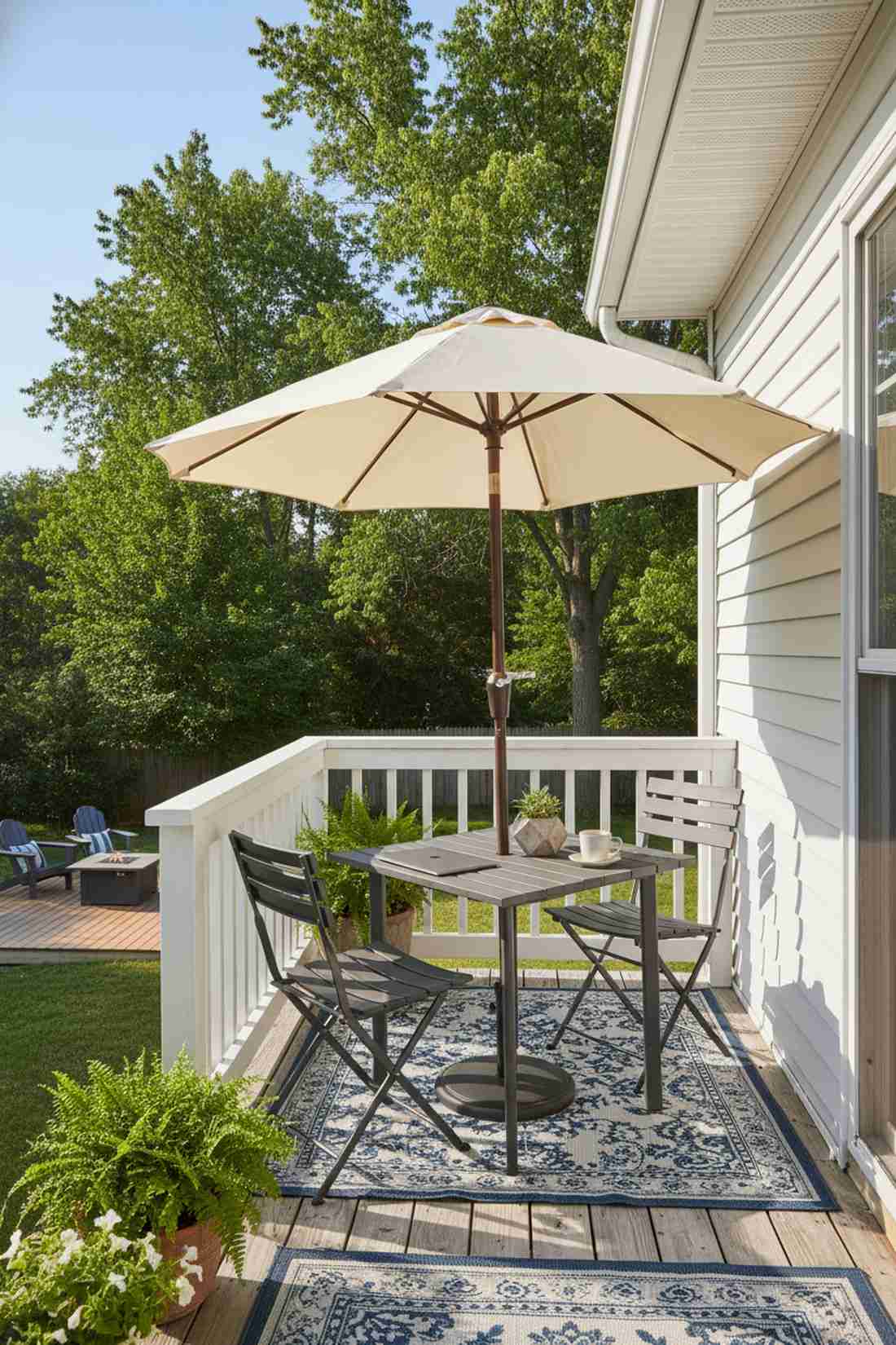 square bistro set with umbrella hole