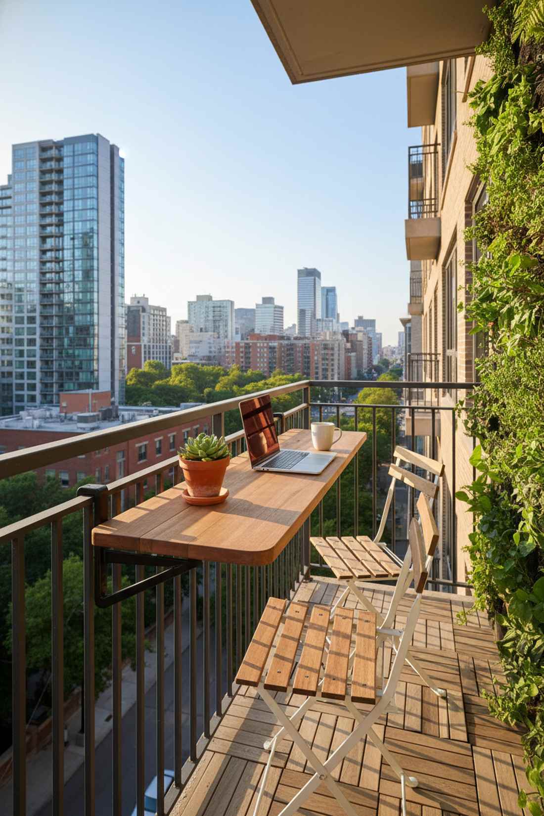 three piece balcony rail table set