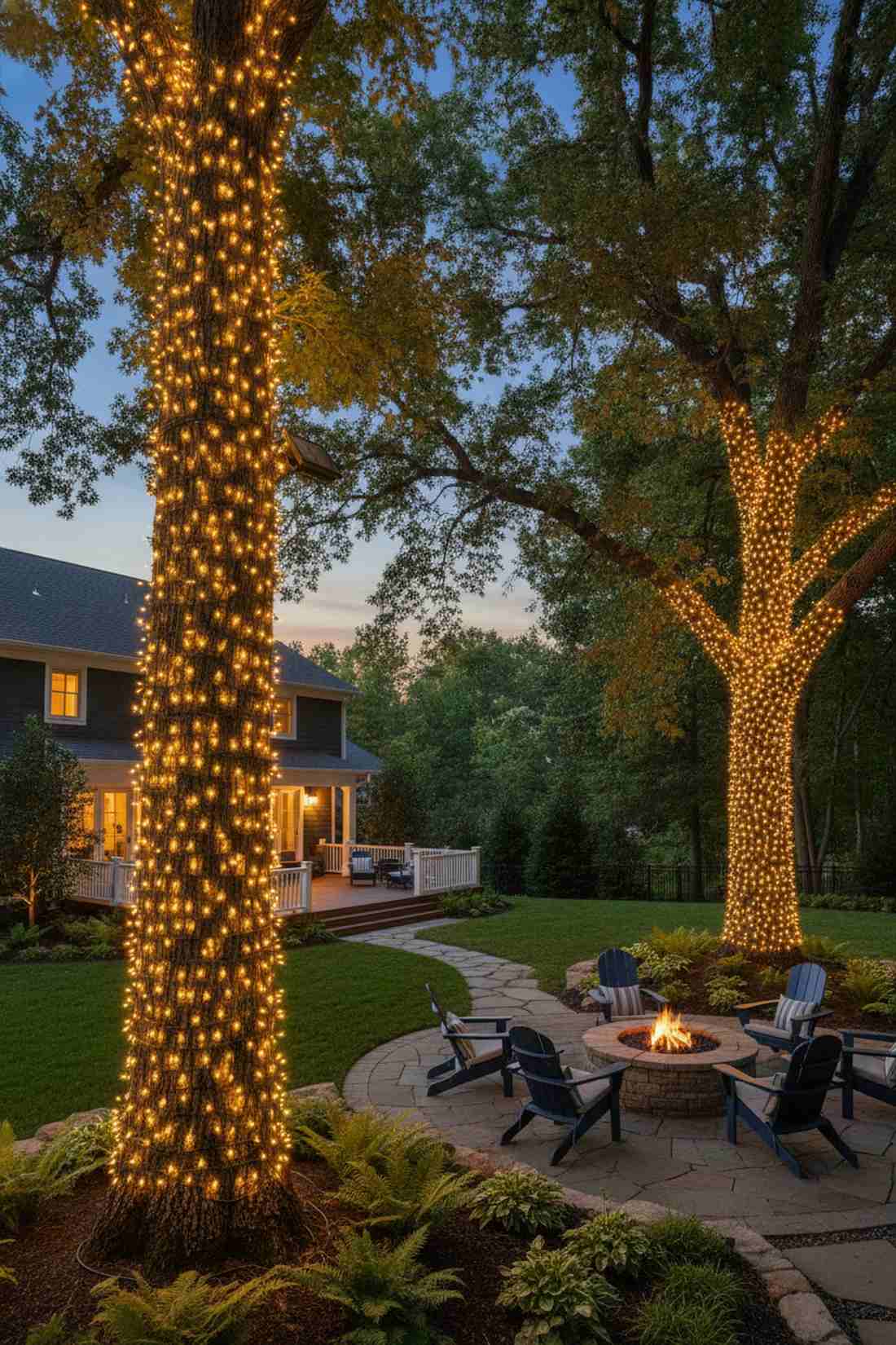 trunk wrapped pillar lighting