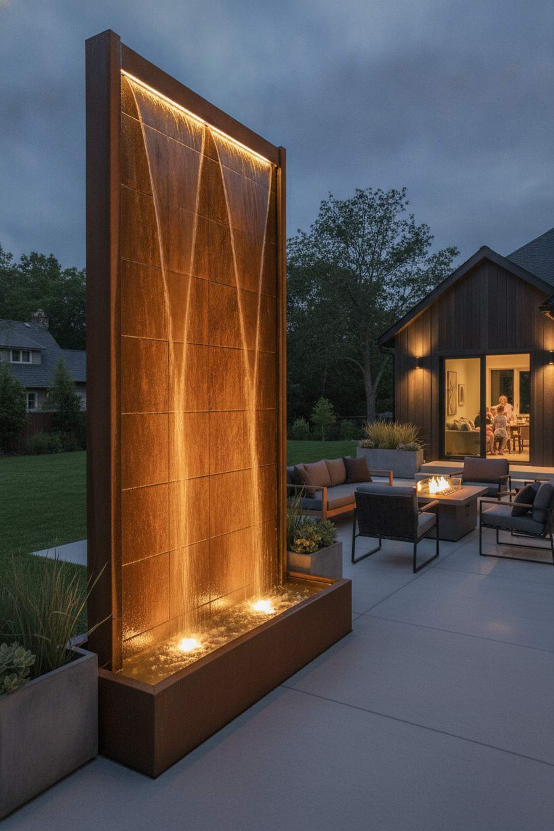 vertical blade water wall