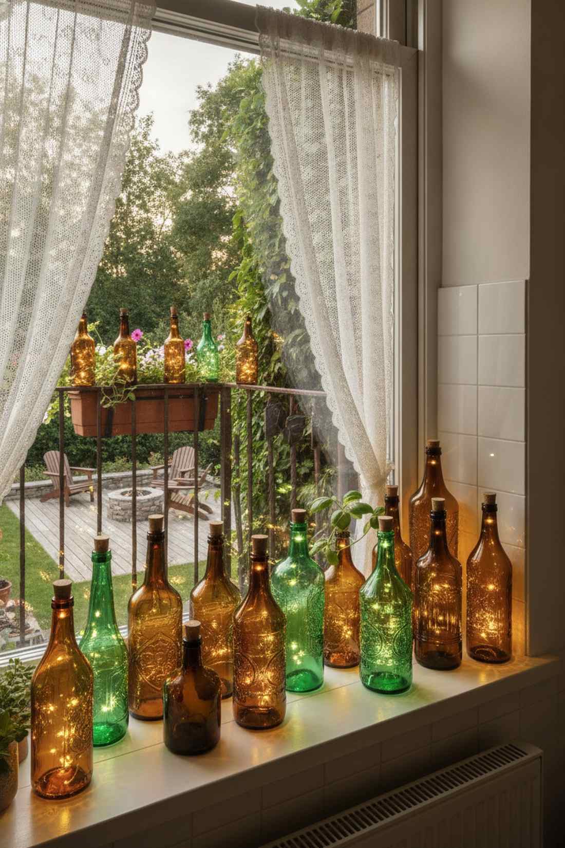 vintage bottle fairy light collection