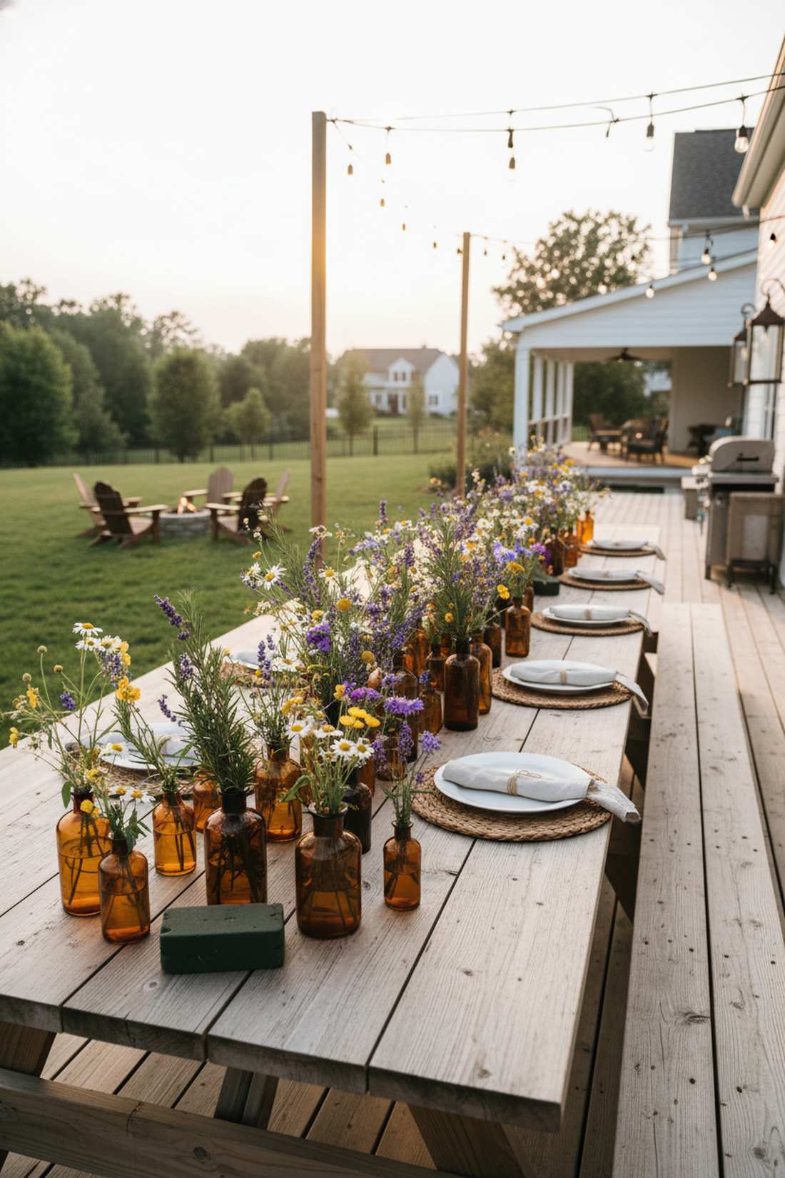 wildflower and herb centerpieces