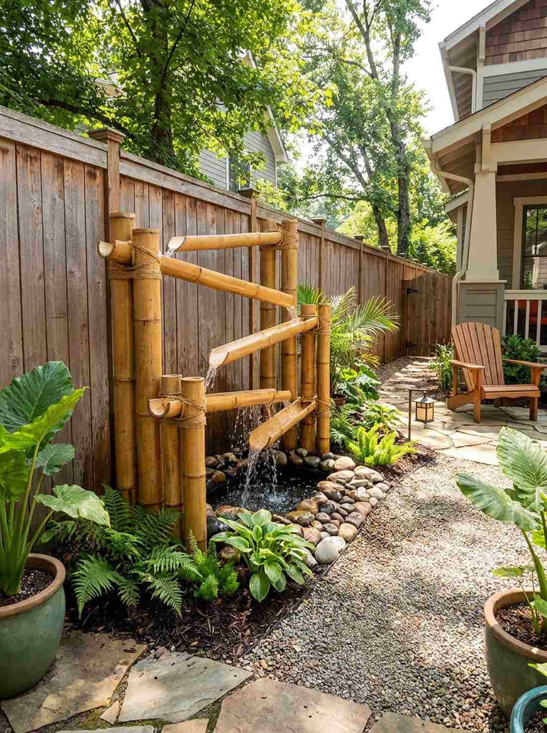 bamboo water spout cascade