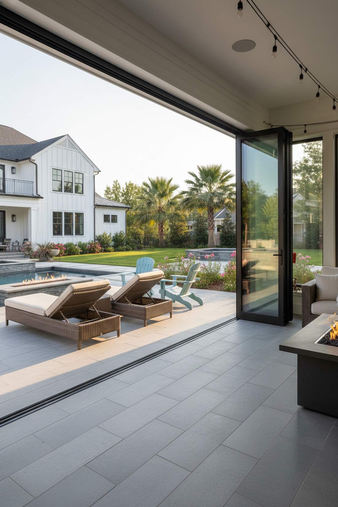 bi fold glass door pavilion