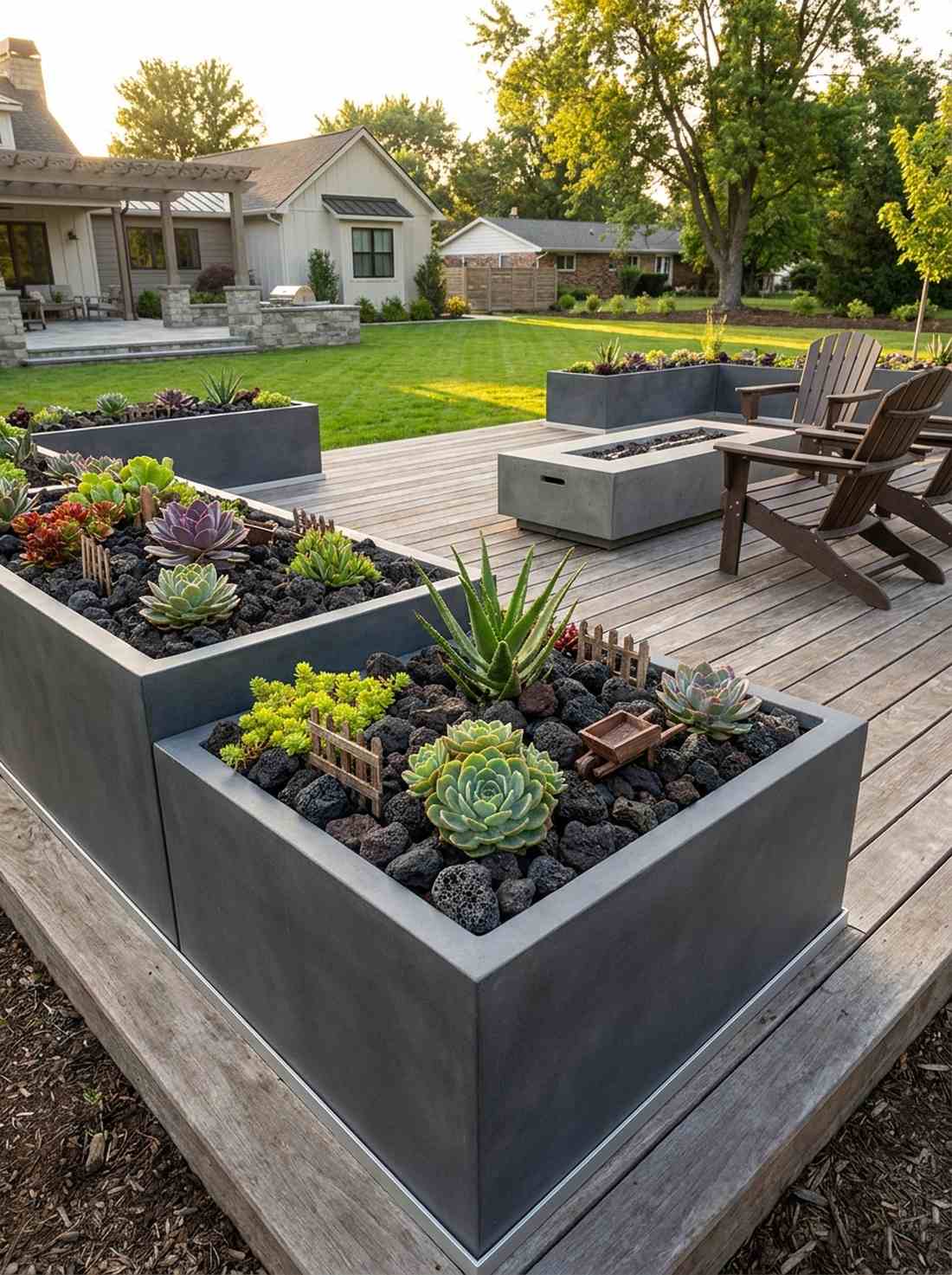 black lava rock accents