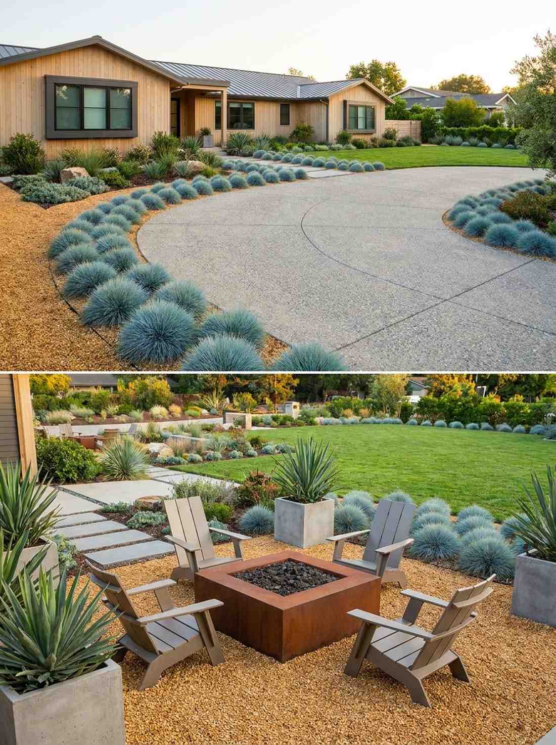 blue fescue mounds