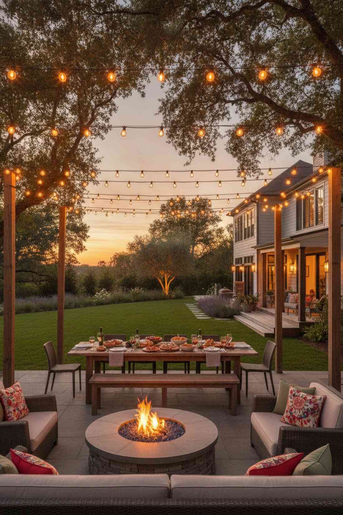cafe style bistro string lights