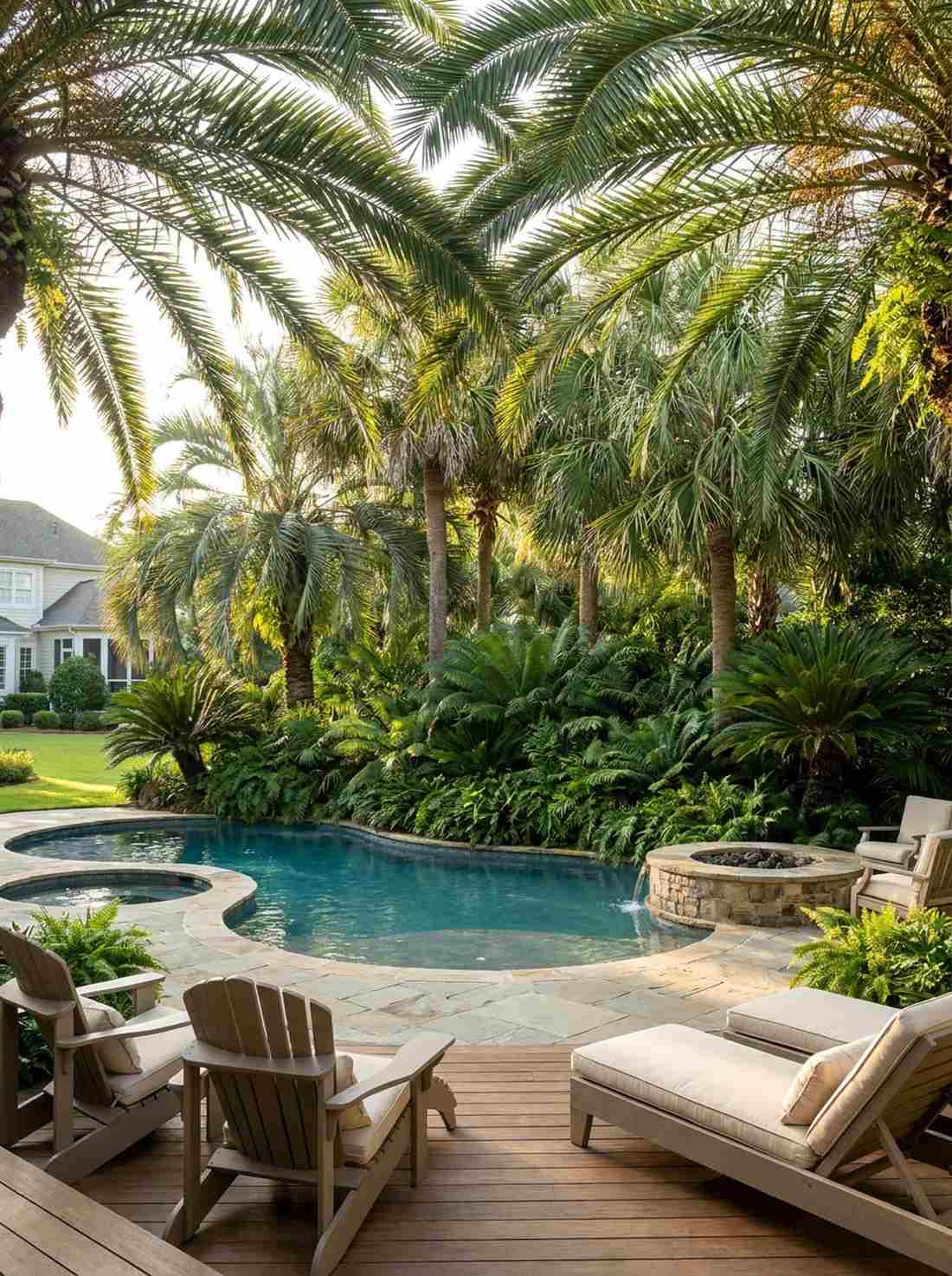 canopy palms over filler foliage