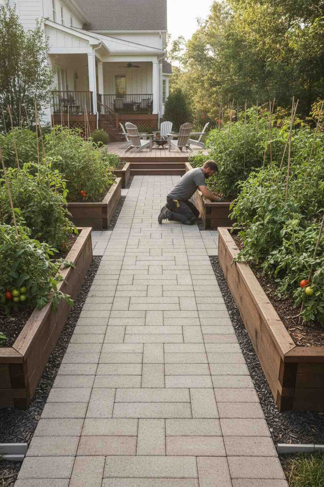 concrete pavers in running bond