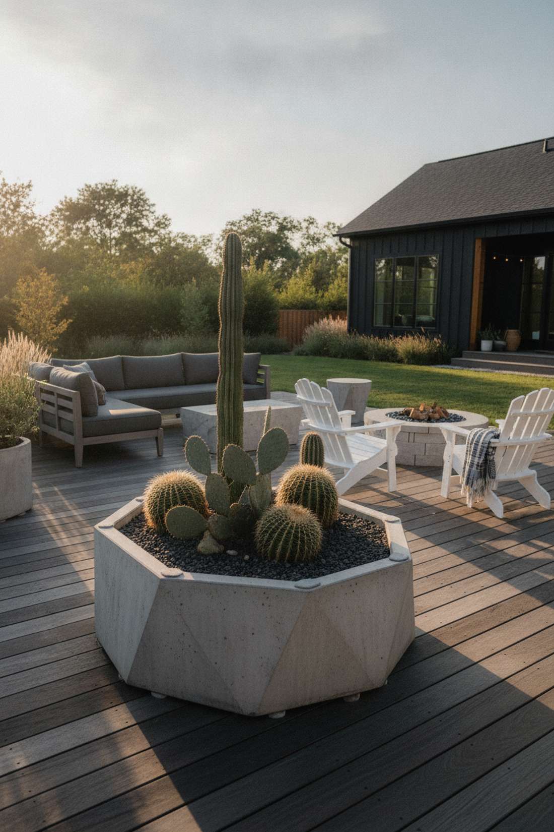 concrete planter geometric forms