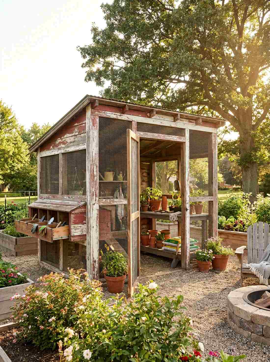 converted chicken coop retreat