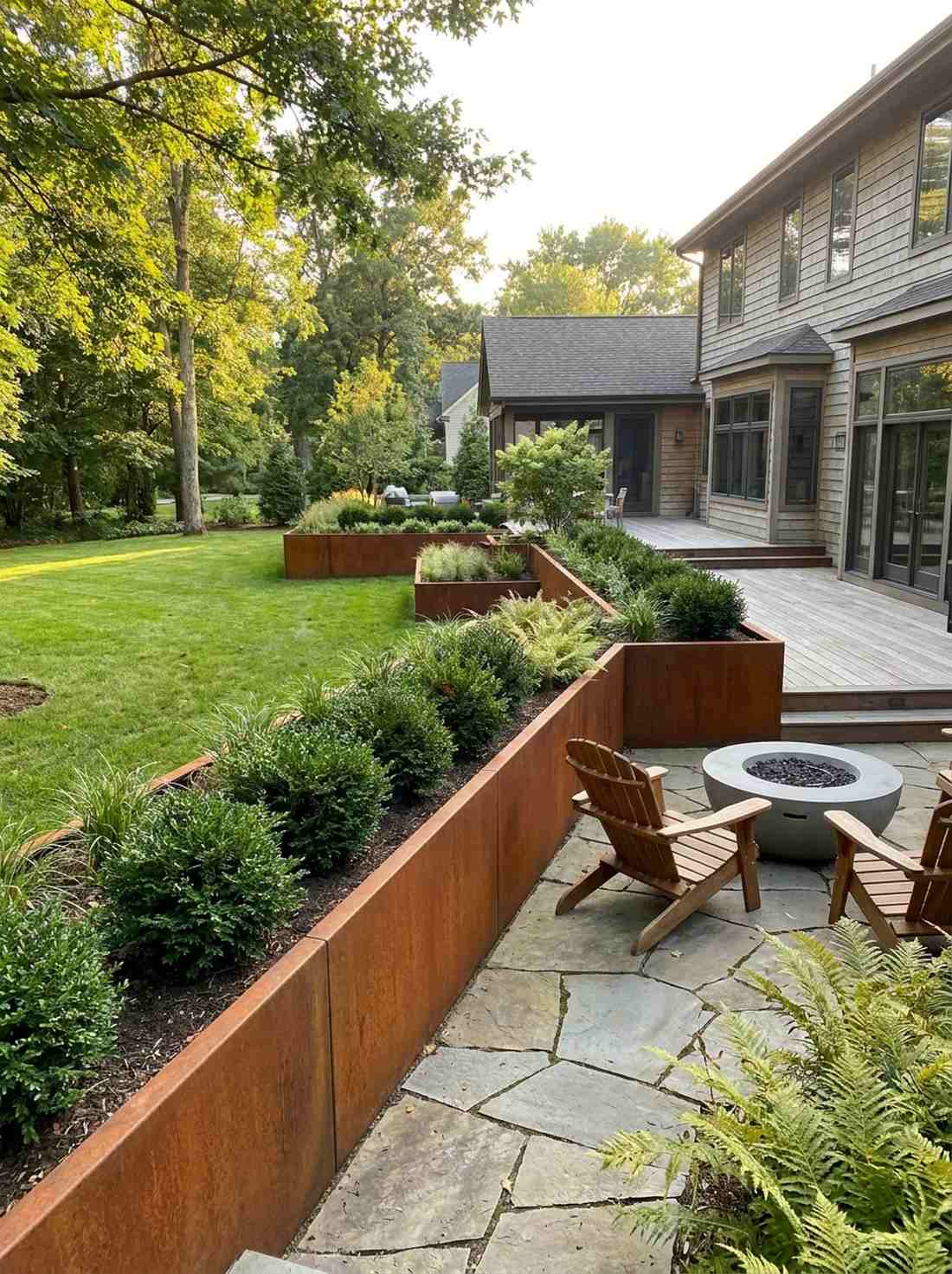 corten steel retaining walls