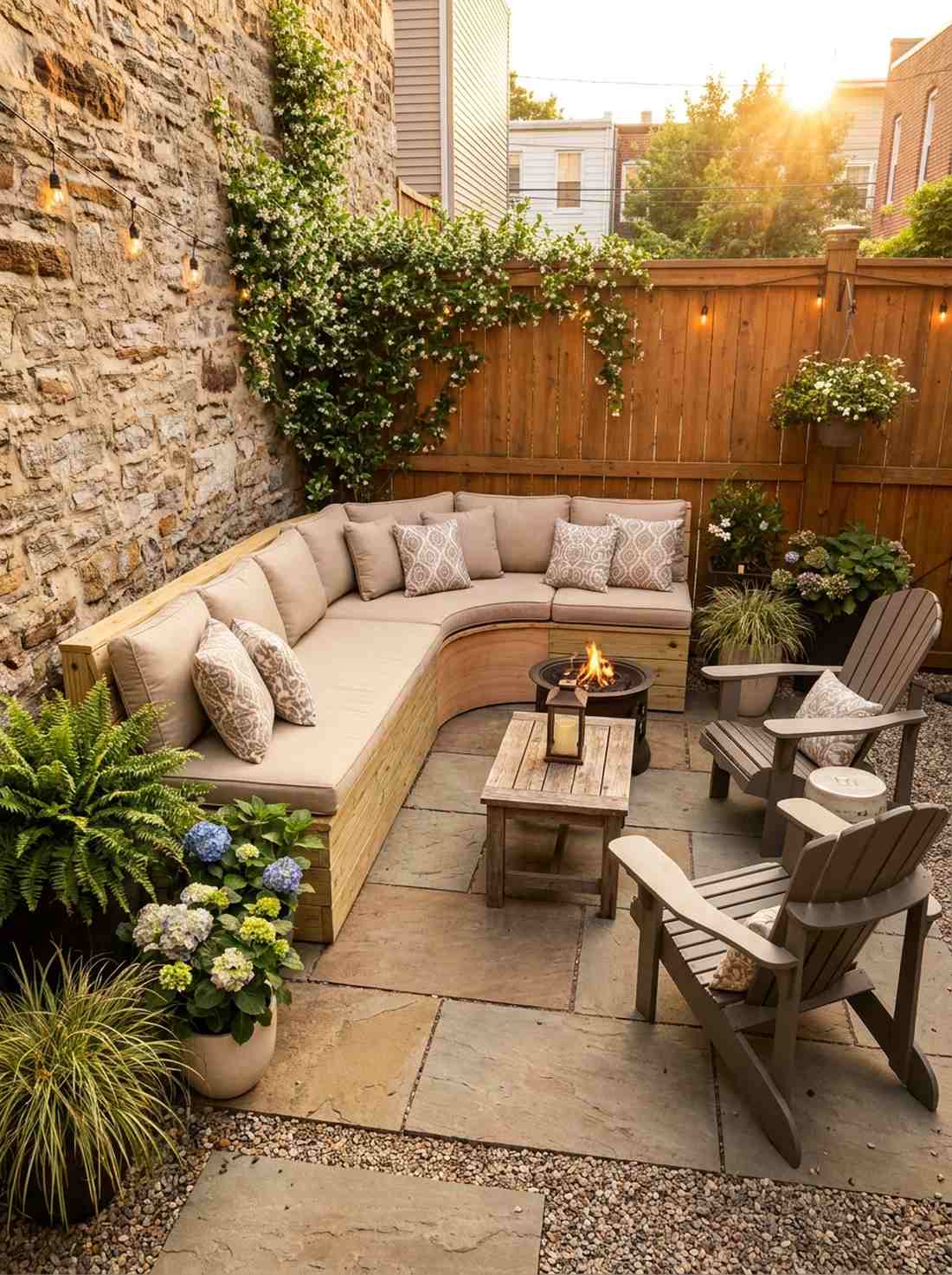 curved corner bench for intimate spaces