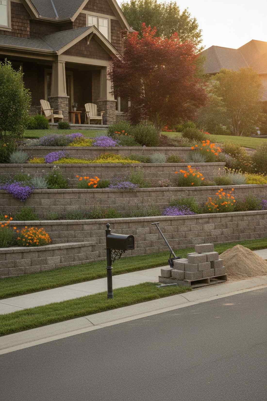 curved front bed with raised sections