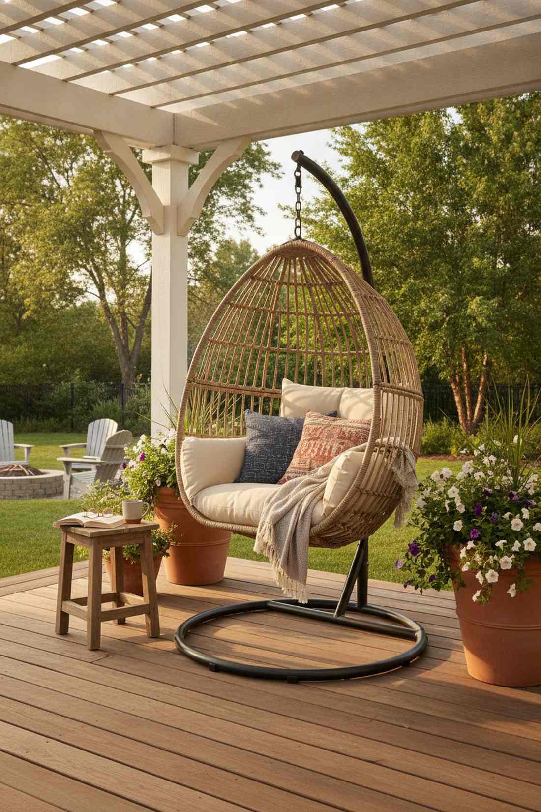 curved rattan cocoon chair