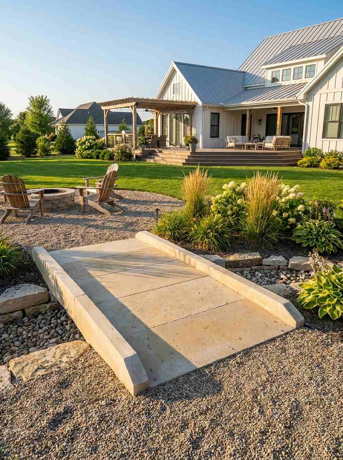 flat limestone bridge with low side curbs