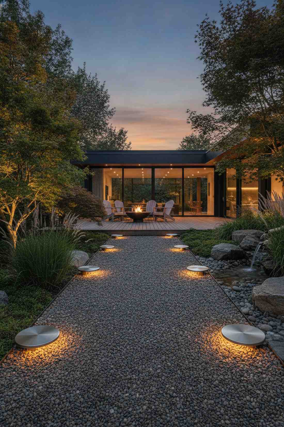 garden path disk lights