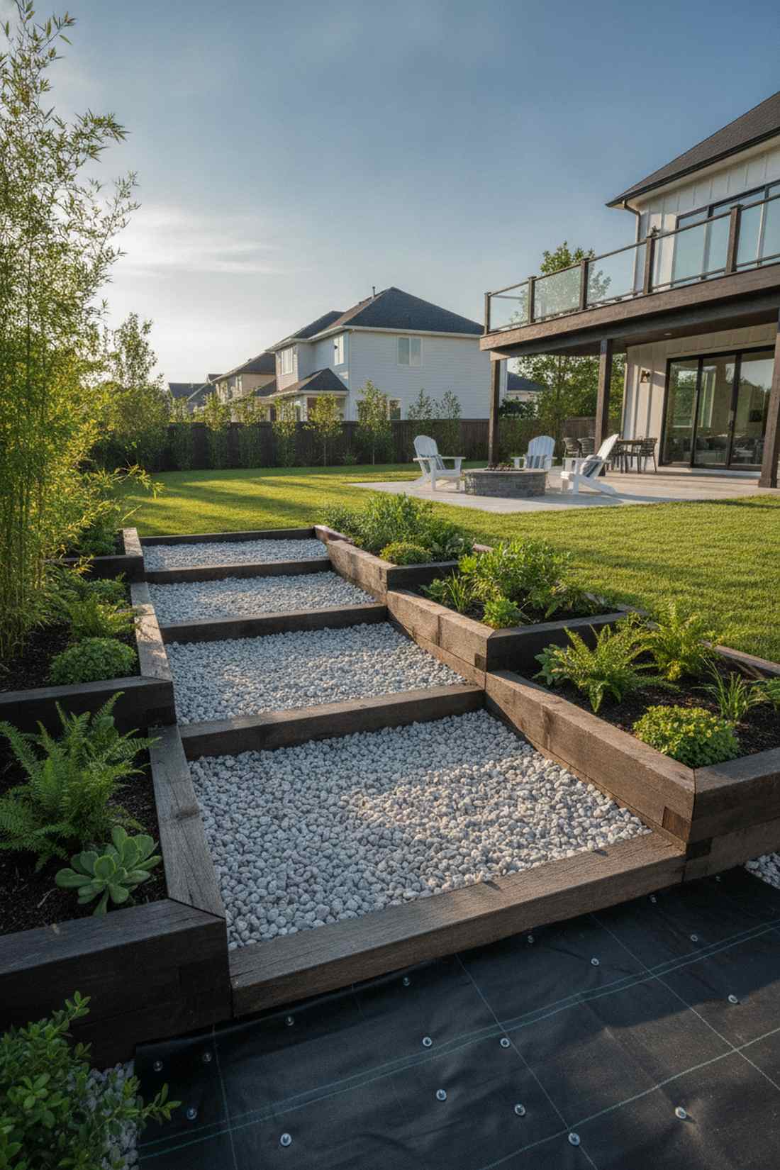 gravel filled gap terraces