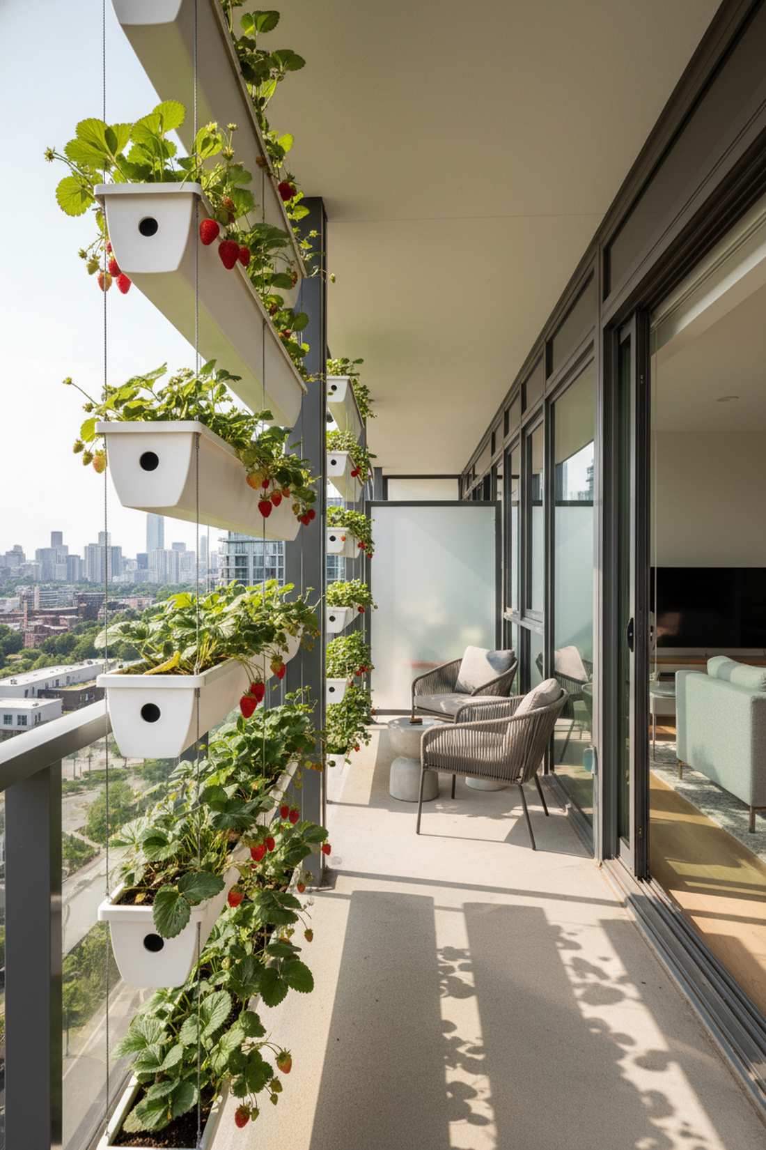 hanging gutter planter rows