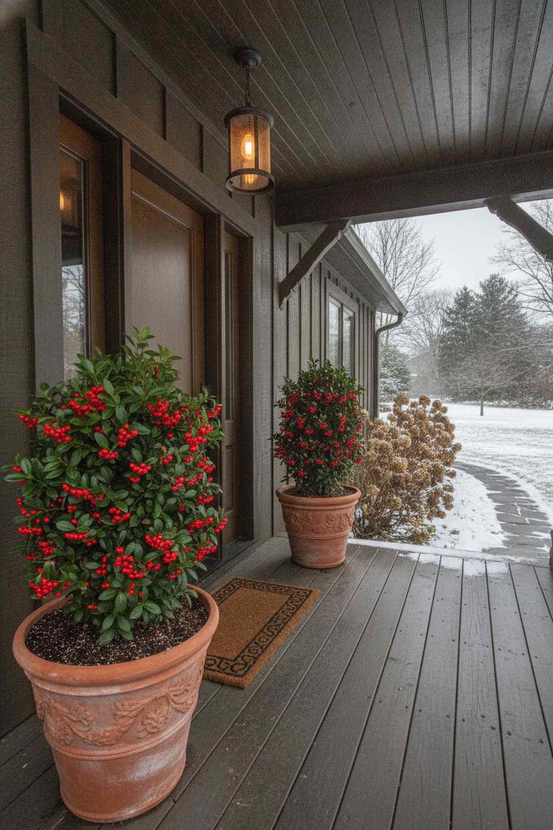 japanese skimmia with red berries
