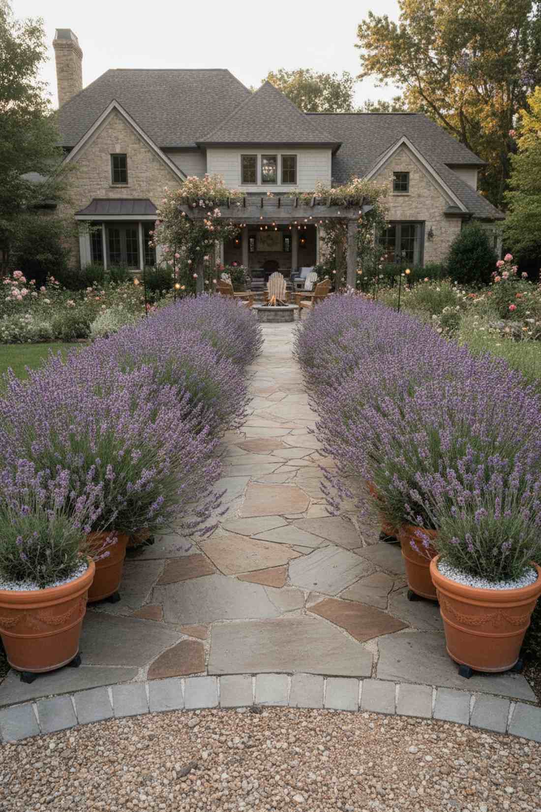 lavender lined walkways