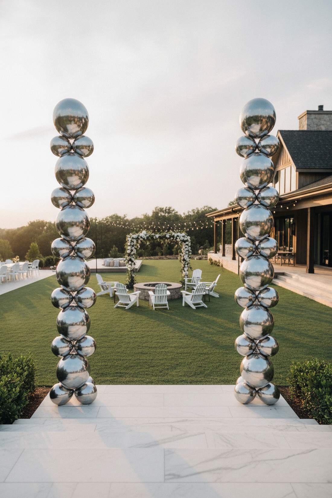 metallic balloon columns