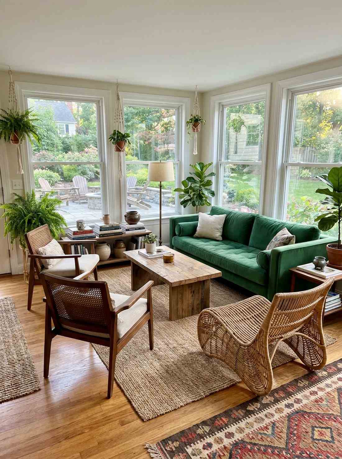 mixed material furniture arrangement