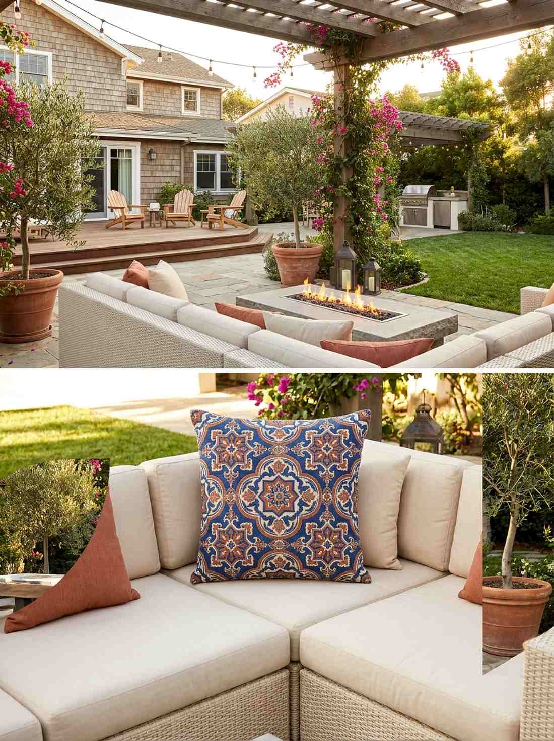 moroccan tile geometric pillow