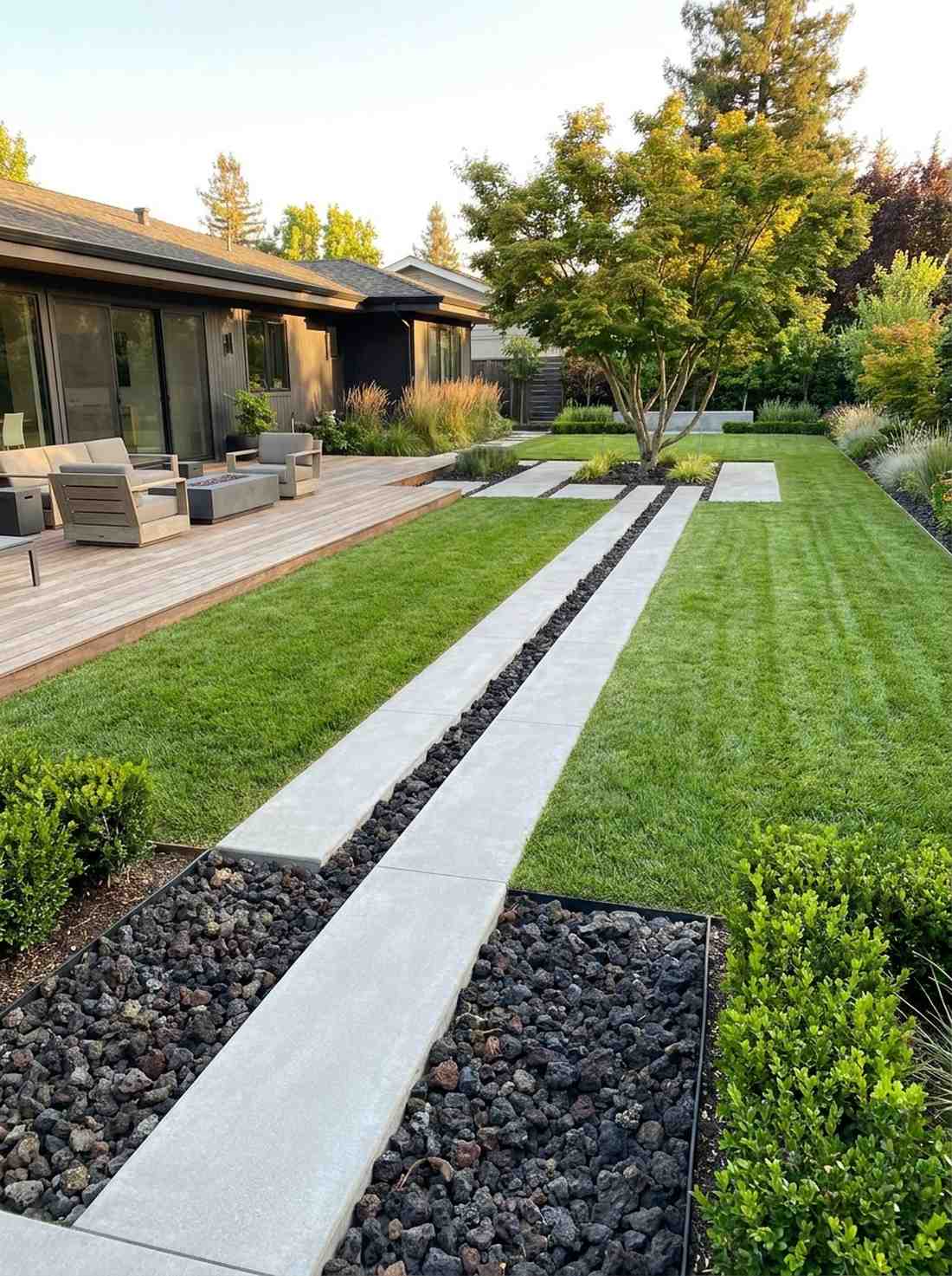 parallel concrete ribbons