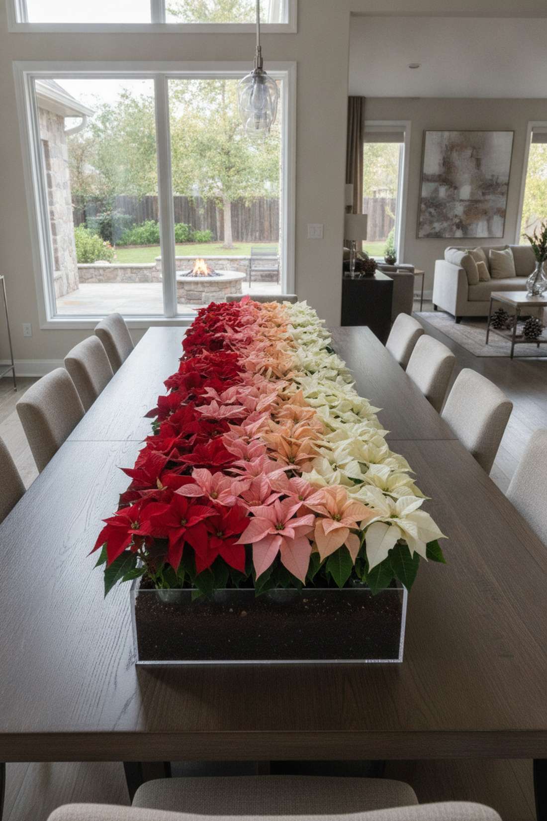 poinsettia gradient arrangement