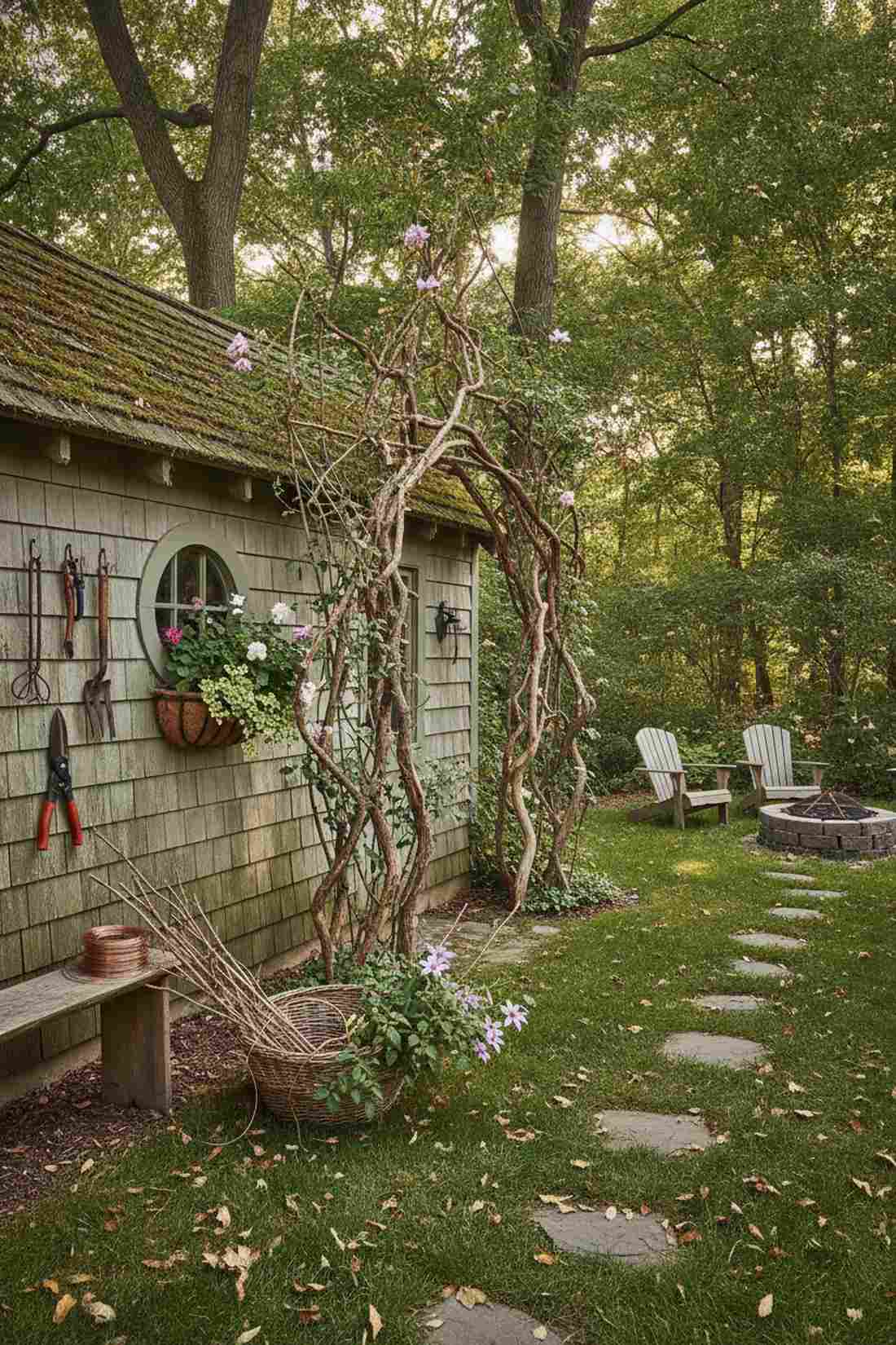 rustic branch trellis