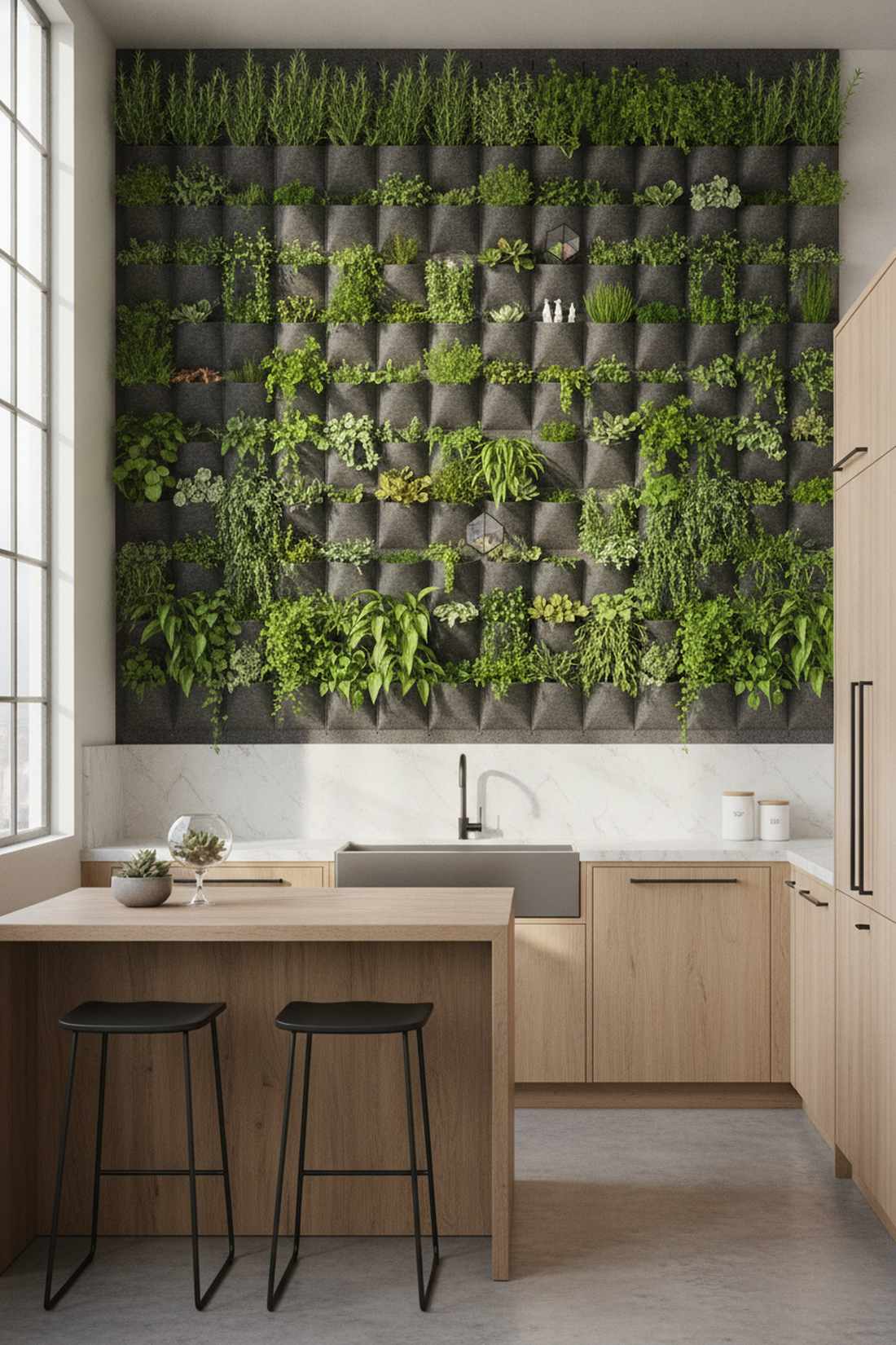 slim wall mounted pocket planters