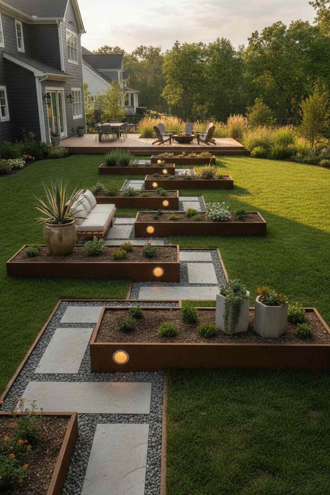 staggered offset rows