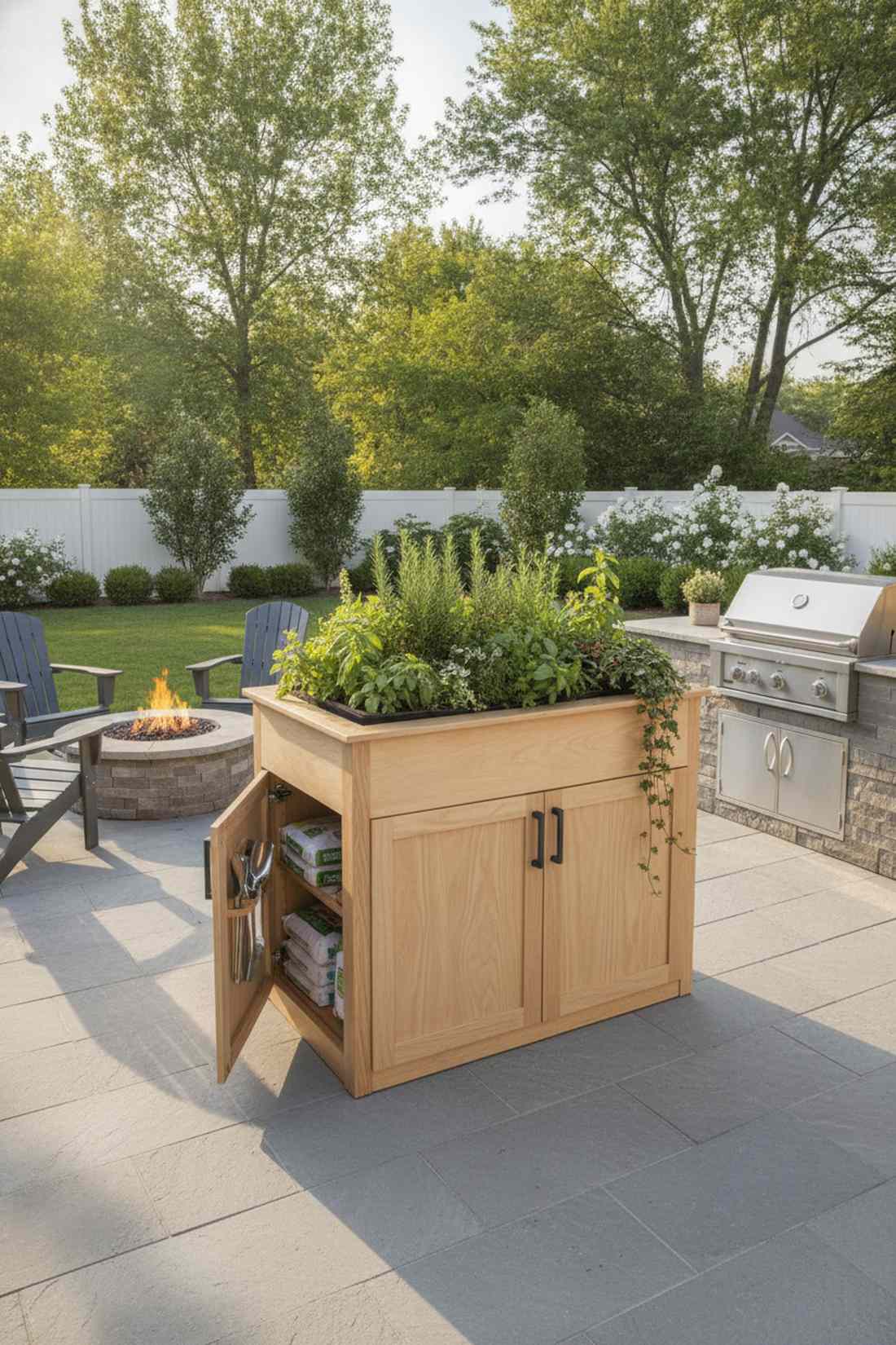 standing bed with storage cabinet