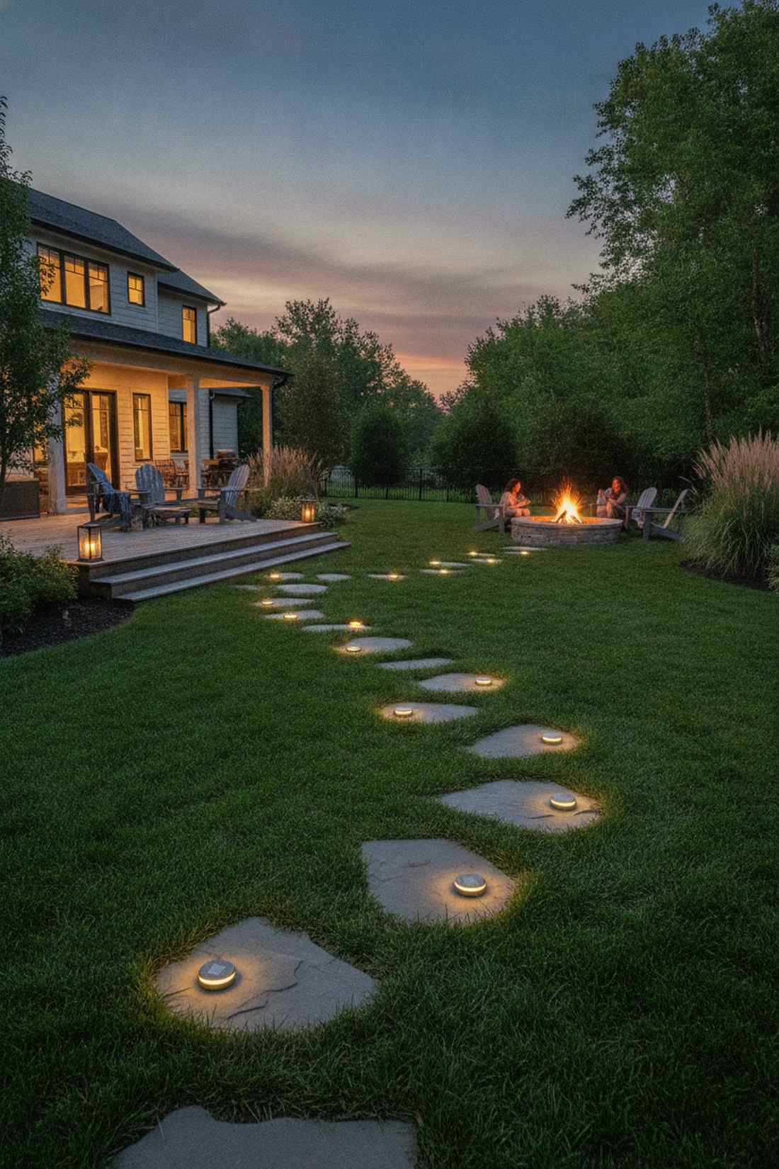 stepping stone lights for informal paths