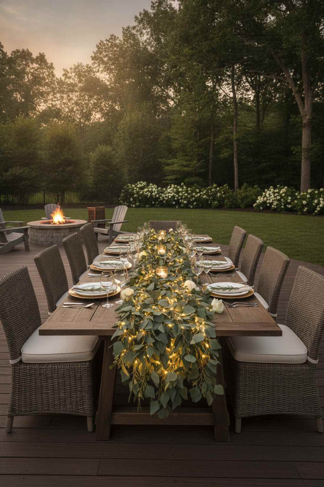 table runner woven light strands