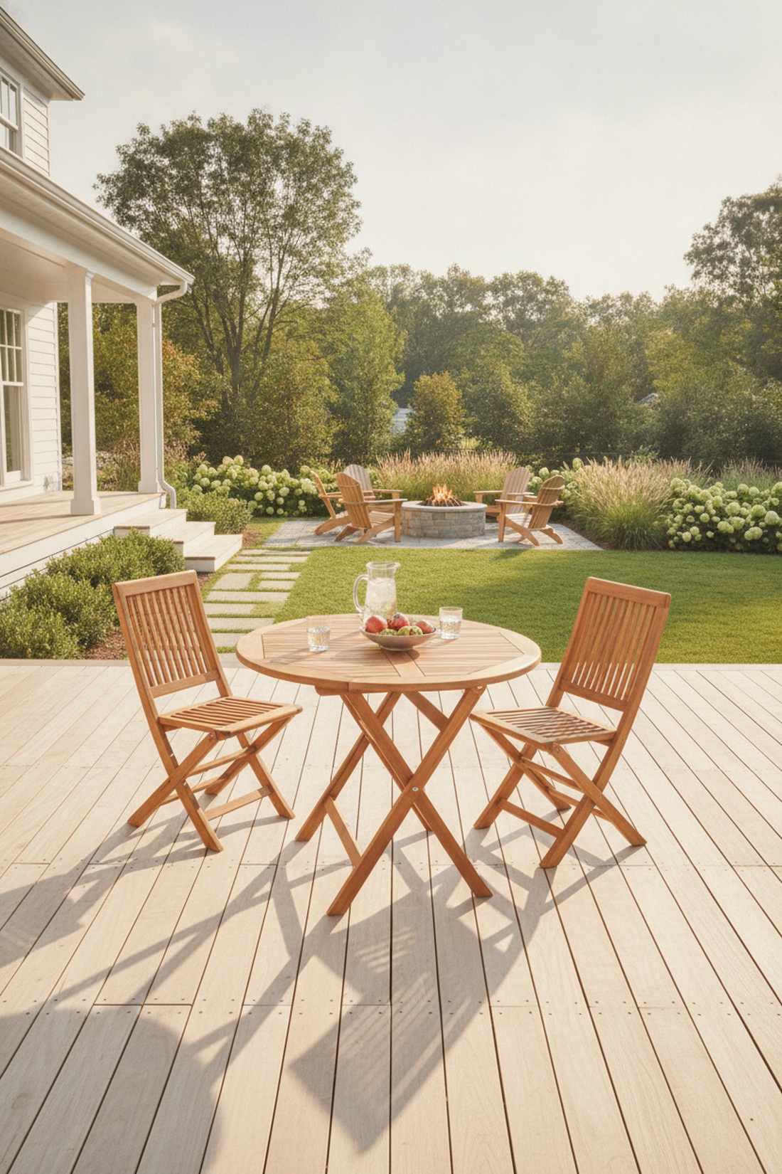 teak folding oval bistro set
