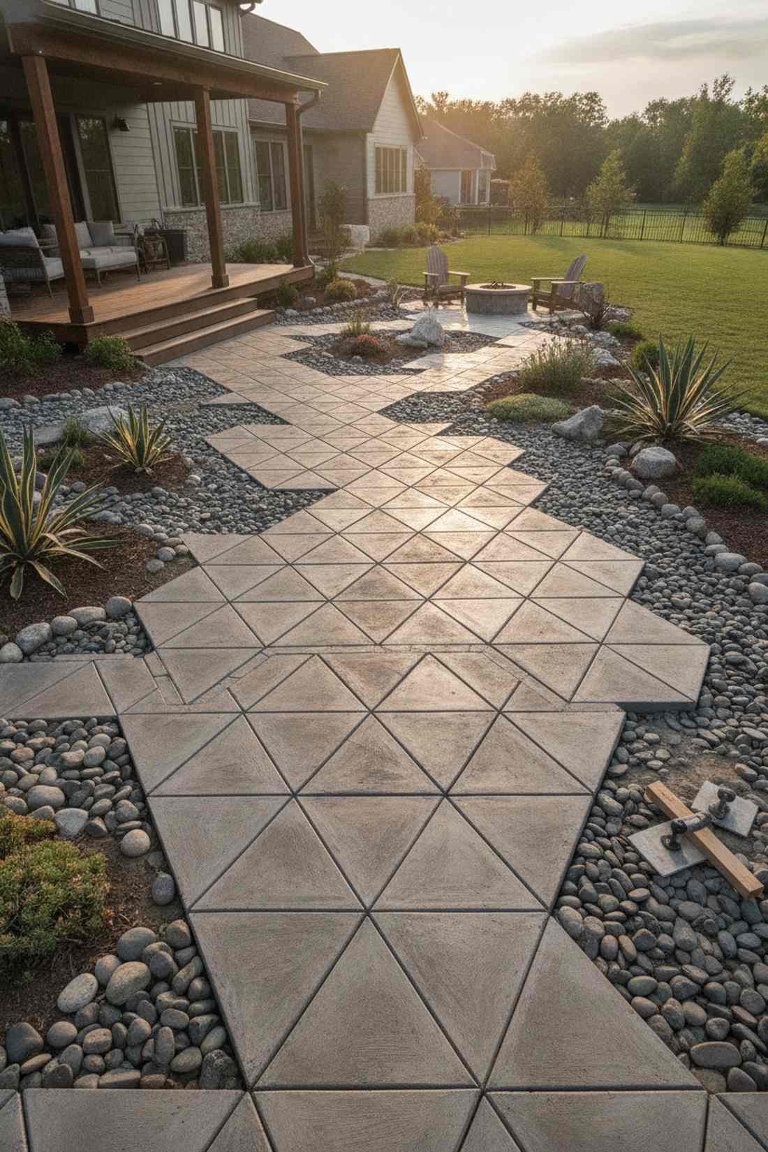 triangular mosaic arrangement