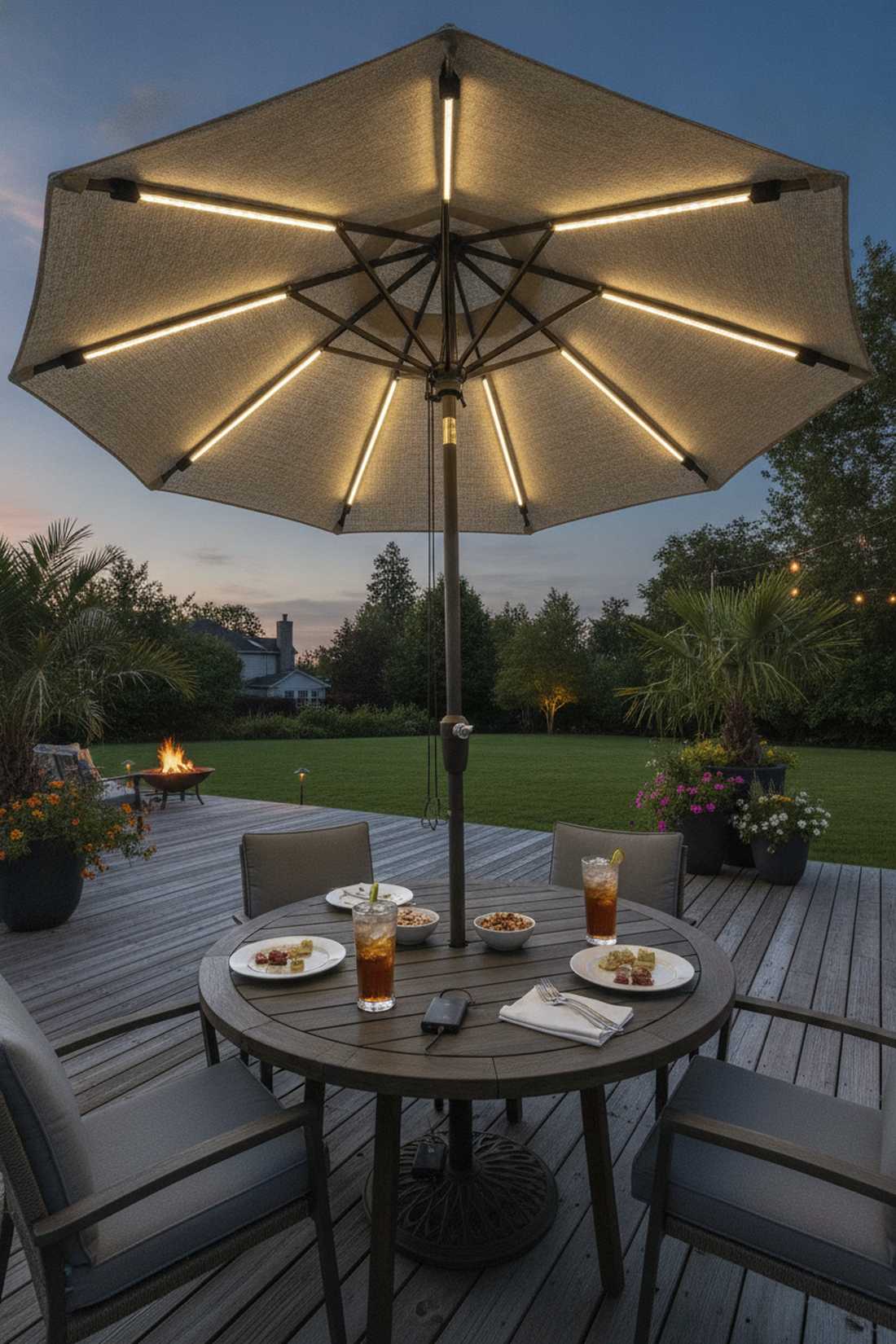 umbrella and cantilever lights