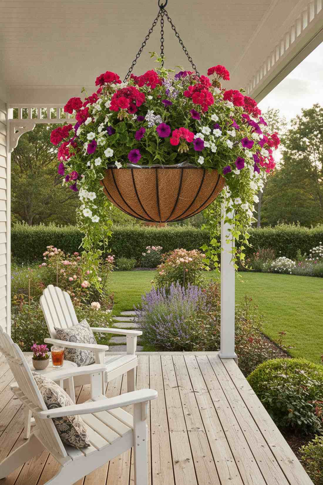 wire basket with coco liner