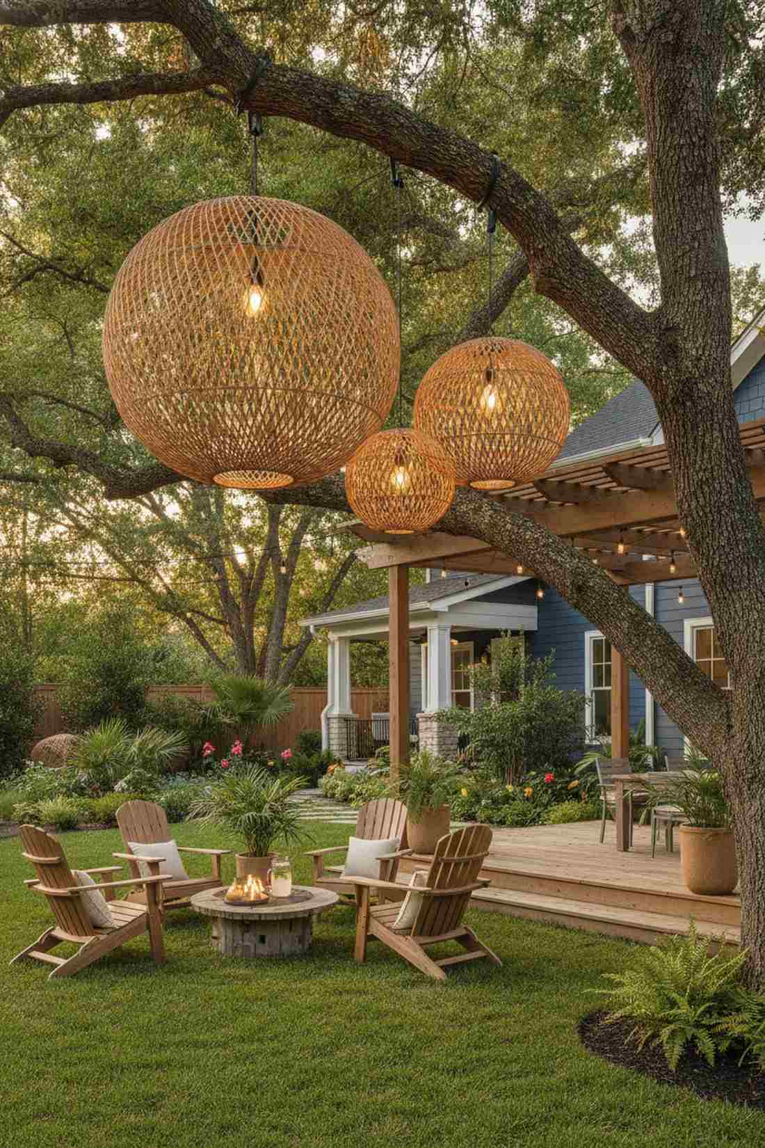 woven rattan globes