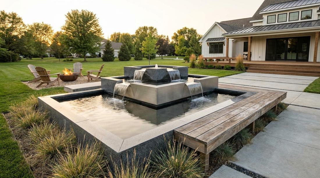 81 contemporary garden fountain vertical