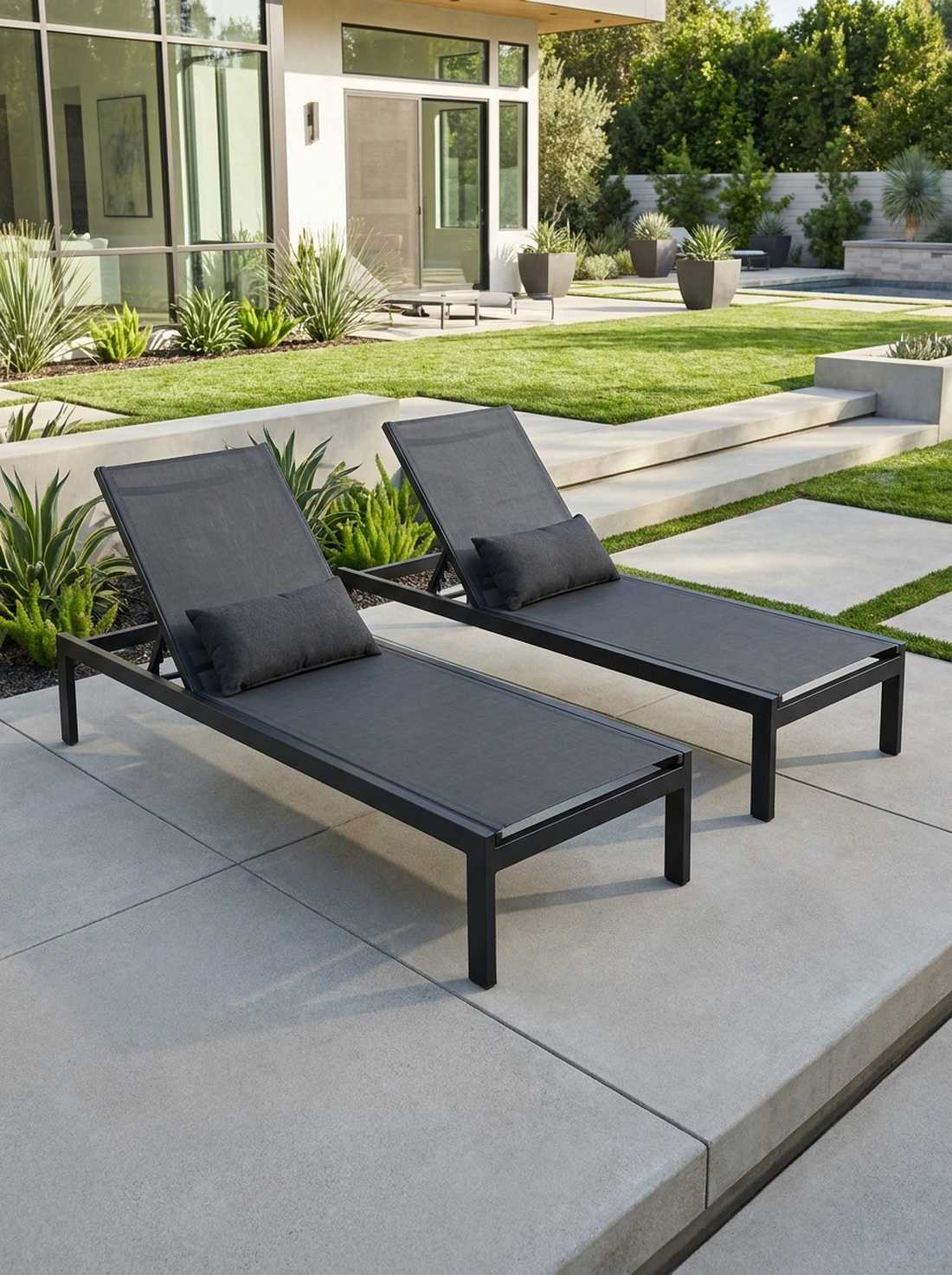 aluminum frame sling lounger