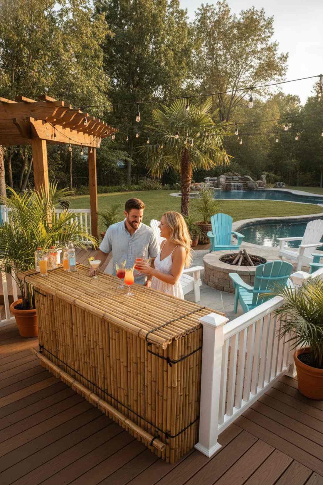 bamboo accent tropical bar