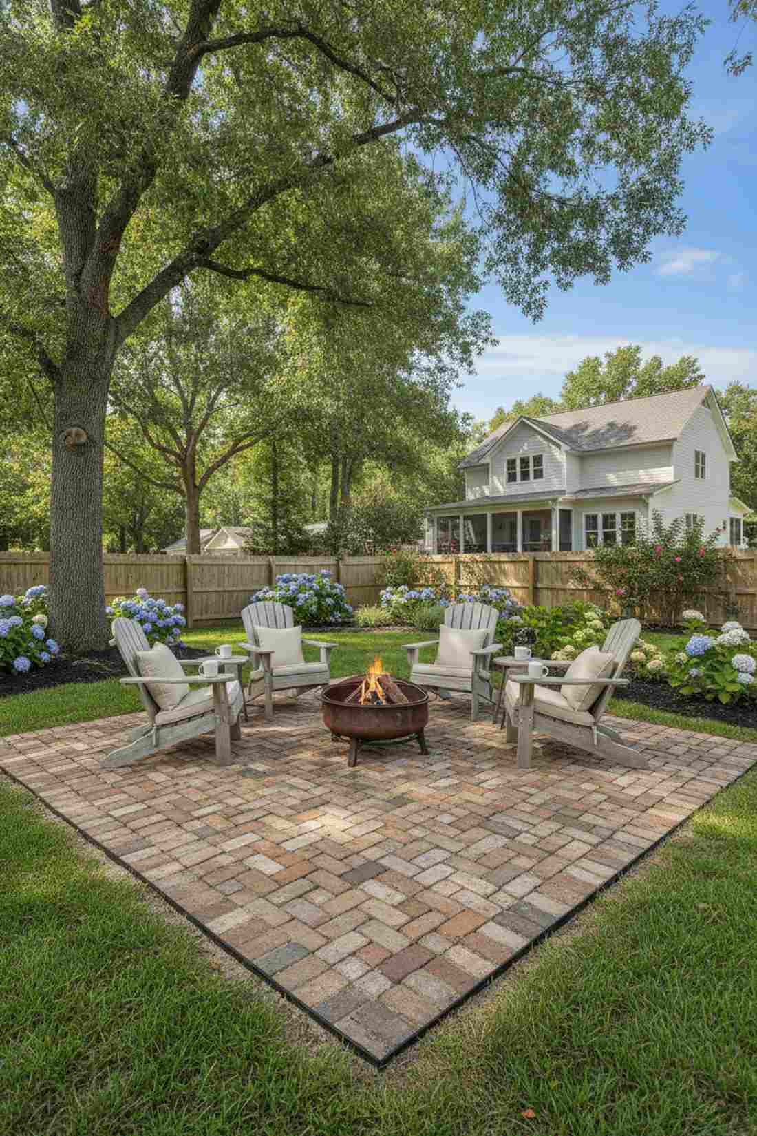 basket weave entertaining area